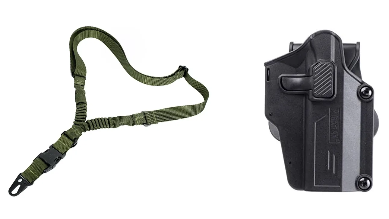 サバゲー用東京マルイ製m14とlaylax製ハンドガンホルスター(グロック) サバゲー用東京マルイ製m14とlaylax製ハンドガンホルスター